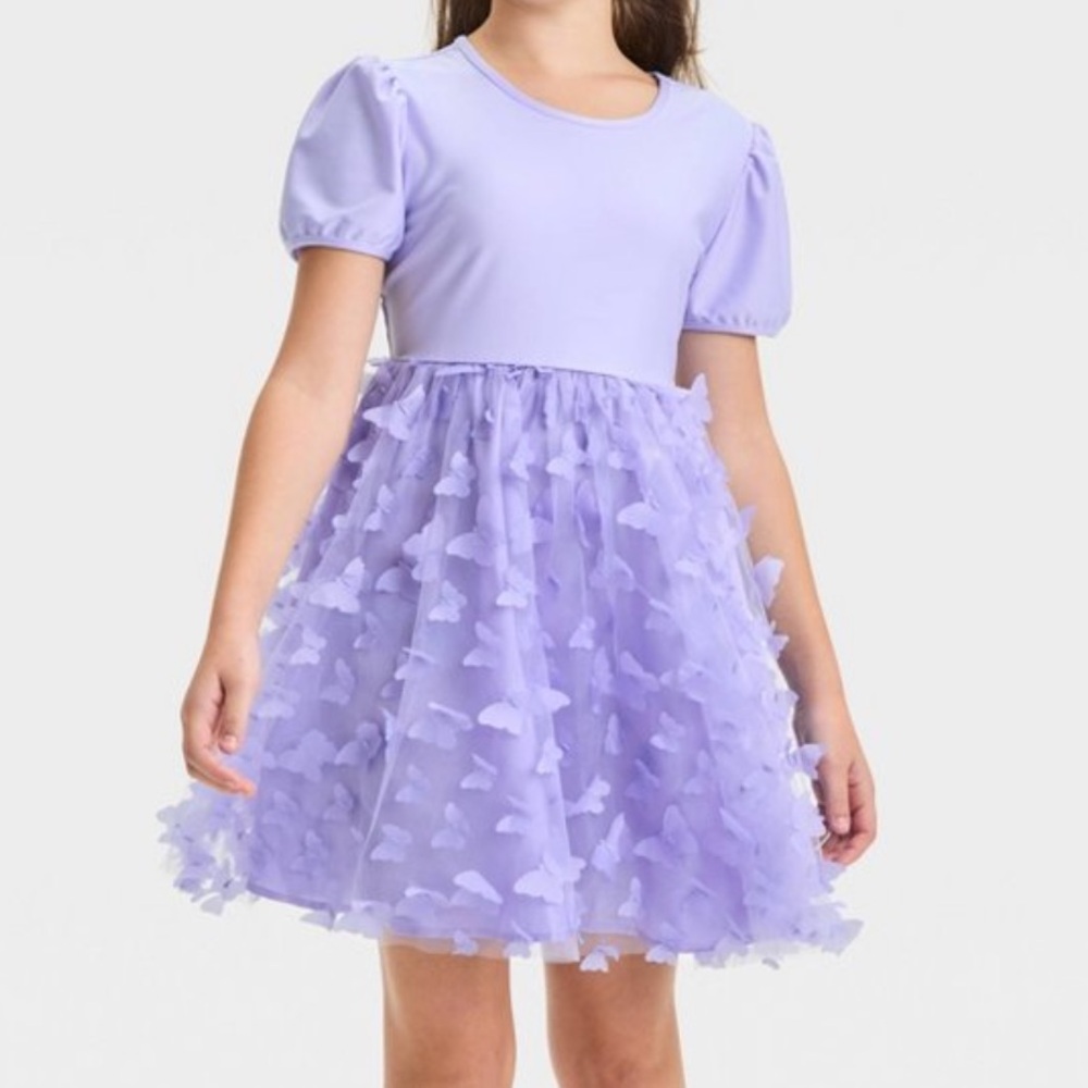 NWT Girls' Target Wicked Glinda Butterfly Dress Lavender XL